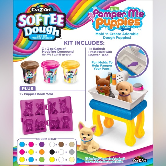 Cra-z-art Softee Dough Pamper Me Puppies Modeling Compound Play Set - Picture 2 of 5